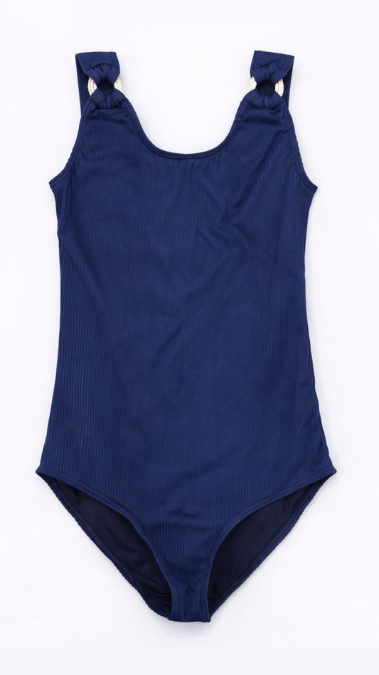 Navy Ribbed Full Piece